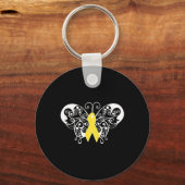 Suicide Prevention Awareness Gele lintboter Sleutelhanger (Achterkant)