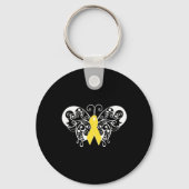 Suicide Prevention Awareness Gele lintboter Sleutelhanger (Achterkant)