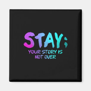 Suicide Prevention Awareness Gift Blauwgroen Paars Magneet