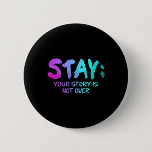 Suicide Prevention Awareness Gift Blauwgroen Paars Ronde Button 5,7 Cm