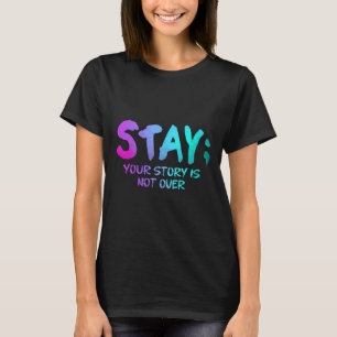 Suicide Prevention Awareness Gift Blauwgroen Paars T-shirt