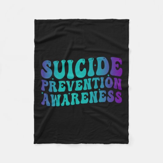 Suicide Prevention Awareness Groovy Blauwgroen Paa Fleece Deken (Voorkant)