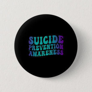 Suicide Prevention Awareness Groovy Blauwgroen Paa Ronde Button 5,7 Cm
