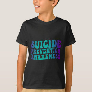 Suicide Prevention Awareness Groovy Blauwgroen Paa T-shirt