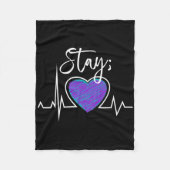 Suicide Prevention Awareness Heartbeat Semicolon S Fleece Deken (Voorkant)