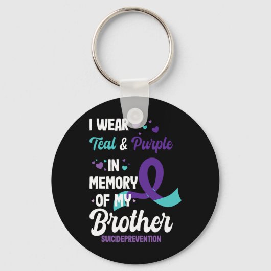 Suicide Prevention Awareness In Memory Of Brother  Sleutelhanger (Voorkant)