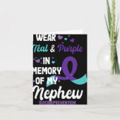 Suicide Prevention Awareness In Memory Of Nephew  Kaart (Voorkant)