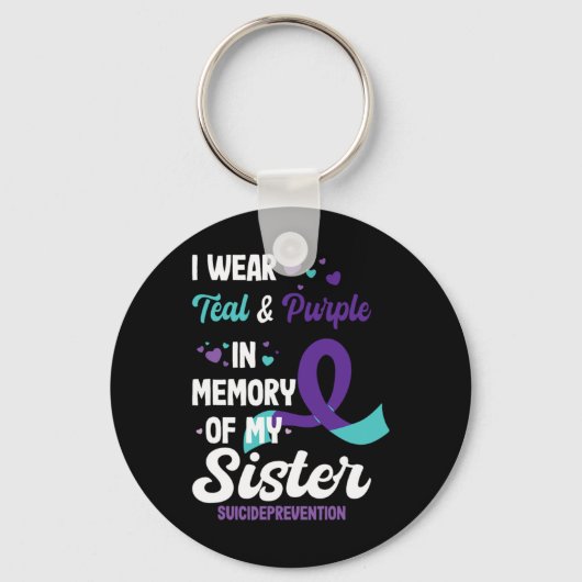 Suicide Prevention Awareness In Memory Of Sister  Sleutelhanger (Voorkant)
