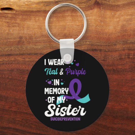 Suicide Prevention Awareness In Memory Of Sister  Sleutelhanger (Voorkant)