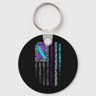 Suicide Prevention Awareness Lint Amerikaanse vlag Sleutelhanger