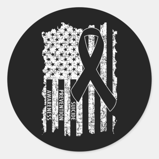 Suicide Prevention Awareness Lint Vlag Ronde Sticker (Voorkant)