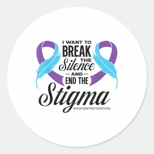 Suicide Prevention Awareness Month 988 Mental Heal Ronde Sticker (Voorkant)