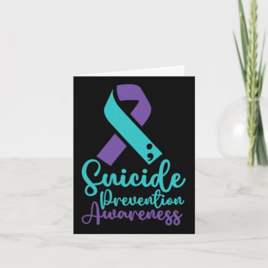 Suicide Prevention Awareness Month Blauwgroen Paar Kaart (Voorkant)