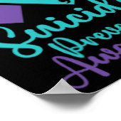 Suicide Prevention Awareness Month Blauwgroen Paar Poster (Hoek)