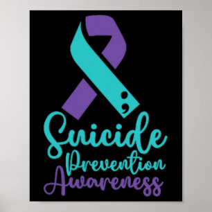 Suicide Prevention Awareness Month Blauwgroen Paar Poster