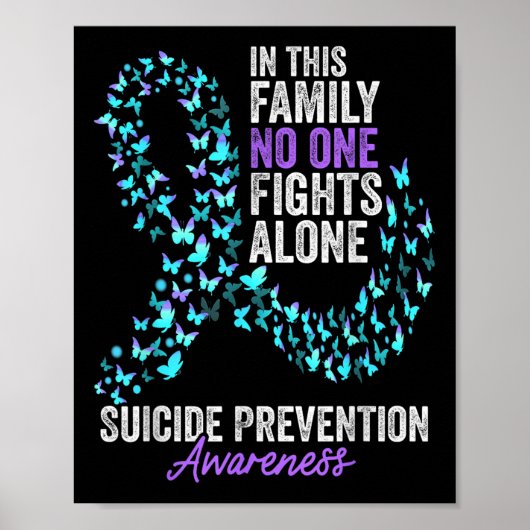 Suicide Prevention Awareness Month Butterflies Tea Poster (Voorkant)