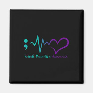 Suicide Prevention Awareness Month Semicolon Heart Magneet