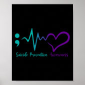 Suicide Prevention Awareness Month Semicolon Heart Poster (Voorkant)