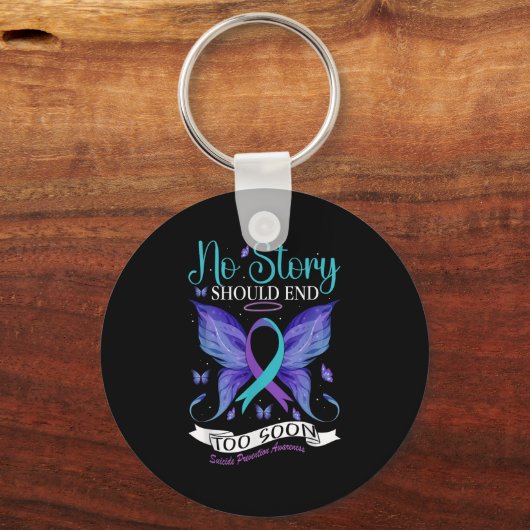 Suicide Prevention Awareness - No Story Should End Sleutelhanger (Voorkant)