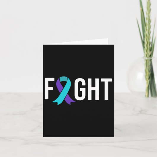 Suicide Prevention Awareness Paarse Blauwgroen Lin Kaart (Voorkant)