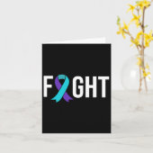 Suicide Prevention Awareness Paarse Blauwgroen Lin Kaart (Gele Bloem)