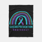 Suicide Prevention Awareness Rainbow & Teal &a Fleece Deken (Voorkant)