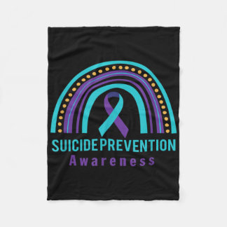 Suicide Prevention Awareness Rainbow &amp; Teal &a Fleece Deken