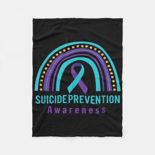 Suicide Prevention Awareness Rainbow & Teal &a Fleece Deken (Voorkant)