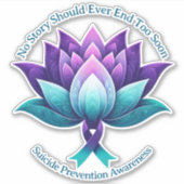 Suicide Prevention Awareness Ribbon Advocate 988 Sticker (Voorkant)