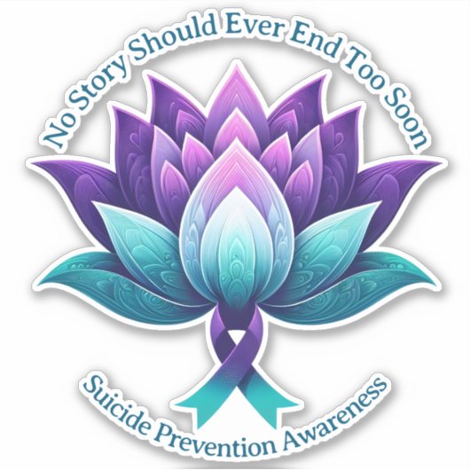Suicide Prevention Awareness Ribbon Advocate 988 Sticker (Voorkant)