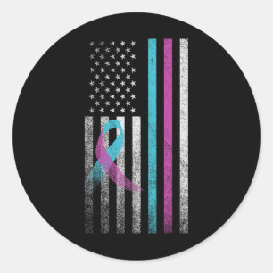 Suicide Prevention Awareness Ribbon Amerikaans Vin Ronde Sticker