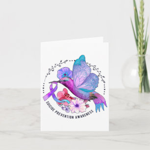 Suicide Prevention Awareness Ribbon Butterfly Purp Kaart
