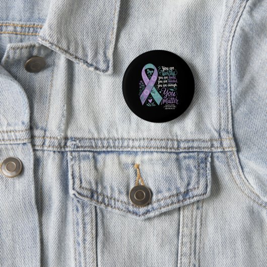 Suicide Prevention Awareness Sitive Suprt You  Ronde Button 5,7 Cm (In situ)