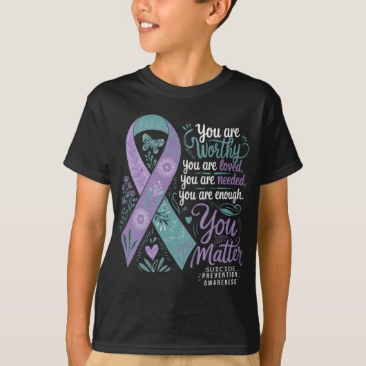 Suicide Prevention Awareness Sitive Suprt You T-shirt (Voorkant)