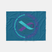 Suicide Prevention Awareness Teal &amp; Purple Rib Fleece Deken (Voorkant (Horizontaal))