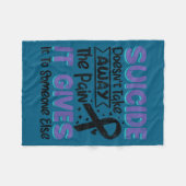 Suicide Prevention Awareness Teal &amp; Purple Rib Fleece Deken (Voorkant (Horizontaal))