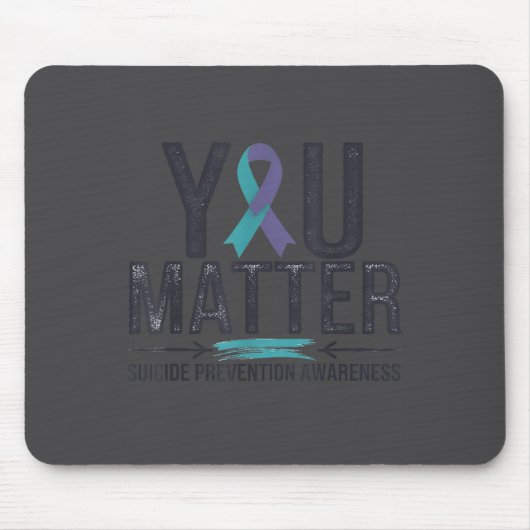 Suicide Prevention Awareness Teal &amp; Purple Rib Muismat (Voorkant)