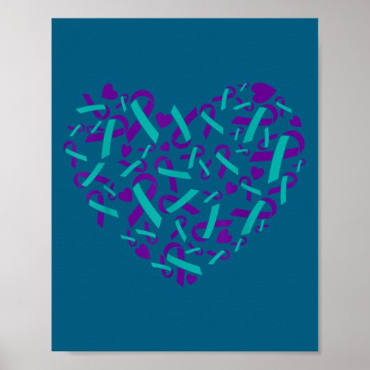 Suicide Prevention Awareness Teal & Purple Rib Poster (Voorkant)