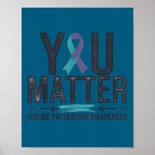 Suicide Prevention Awareness Teal &amp; Purple Rib Poster (Voorkant)
