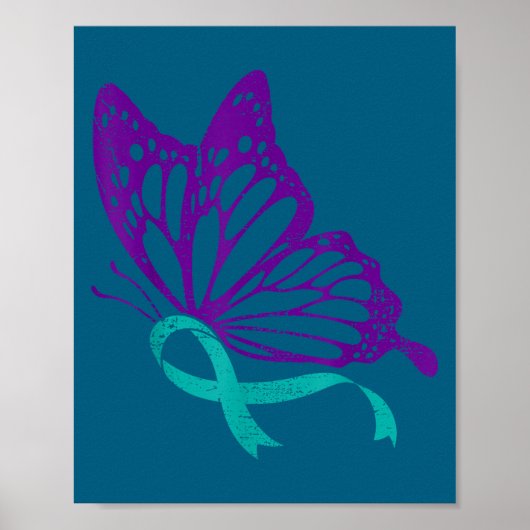 Suicide Prevention Awareness Teal & Purple Rib Poster (Voorkant)