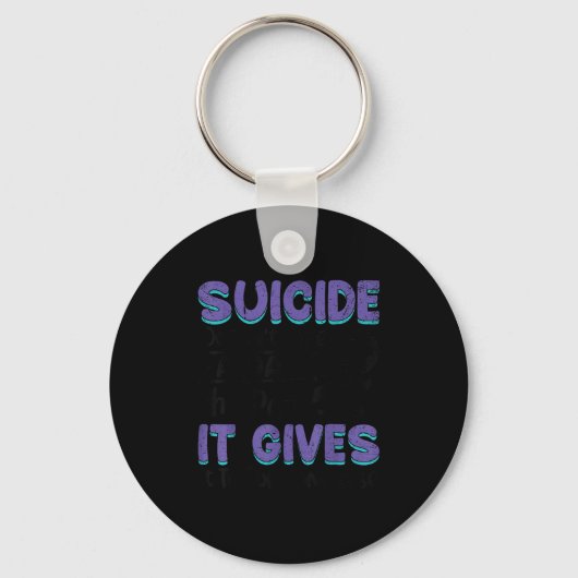 Suicide Prevention Awareness Teal &amp; Purple Rib Sleutelhanger (Voorkant)