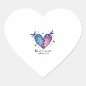 Suicide Prevention Awareness Teal Purple Heart Dra Hart Sticker (Voorkant)