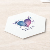 Suicide Prevention Awareness Teal Purple Heart Dra Kartonnen Onderzetters (Schuin)