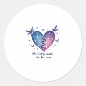 Suicide Prevention Awareness Teal Purple Heart Dra Ronde Sticker (Voorkant)
