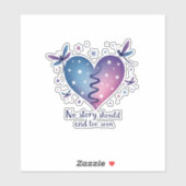 Suicide Prevention Awareness Teal Purple Heart Dra Sticker (Vel)