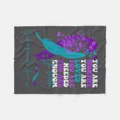 Suicide Prevention Awareness Teal Purple Ribbon Yo Fleece Deken (Voorkant (Horizontaal))