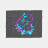 Suicide Prevention Awareness Teal Purple Ribbons Y Fleece Deken (Voorkant (Horizontaal))