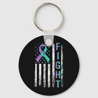 Suicide Prevention Awareness Teal Purple Usa Flag  Sleutelhanger