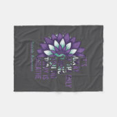 Suicide Prevention Awareness Teal Ribbon And Sunfl Fleece Deken (Voorkant (Horizontaal))