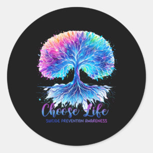 Suicide Prevention Awareness Tree voor mannen en v Ronde Sticker